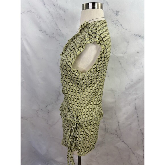 Vtg Y2K Babydoll Top Sz L Mesh Whimsigoth Fairy Grunge Indie Sleaze Green Ruffle - Picture 15 of 15